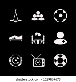 team icon. team vector icons set football tv match, hockey, doctor and football shoe