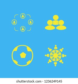 team icon. team vector icons set people, work group at the table and soccer ball