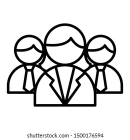 Team Icon, Vector Illustration, Business Outline