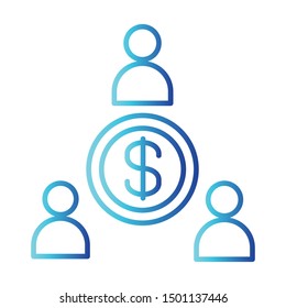 Team Icon, Vector Illustration, Business Outline
