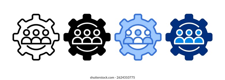 Ilustración vectorial de ícono de Equipo. Estilo de línea simple