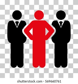 Team icon. Vector illustration style is flat iconic bicolor symbol, intensive red and black colors, transparent background. Designed for web and software interfaces.