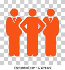 Team icon. Vector illustration style is flat iconic symbol, orange color, transparent background. Designed for web and software interfaces.