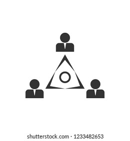 team icon vector people illustration, pictogram isolated on white. Vector icon