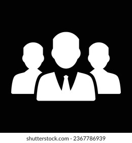Icono del equipo - Símbolo de avatar del grupo de usuarios vectores para personas de administración de empresas en la ilustración de un gráfico de glifo