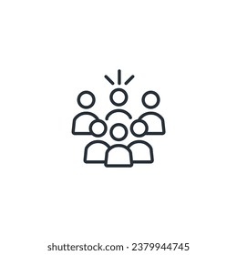 team icon. vector.Editable stroke.linear style sign for use web design,logo.Symbol illustration.