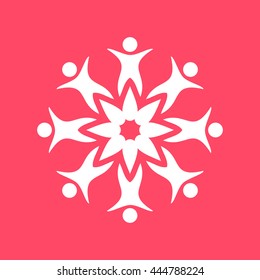 Team Icon. white icon on magenta color background-10.