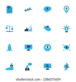 Team icons colored set with best idea, team honeycomb, destination and other desktop elements. Isolated vector illustration team icons.