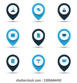 Team icons colored set with browser window, tasklist, safe and other brainstorm elements. Isolated vector illustration team icons.