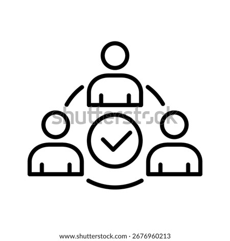Team Icons In Outline, Vector Illustration
