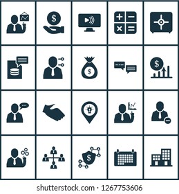 Team icons set with calendar, remove from team, team schedule and other organization elements. Isolated vector illustration team icons.