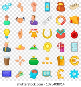 Team icons set. Cartoon style of 36 team vector icons for web for any design