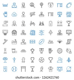team icons set. Collection of team with ball, vector, football jersey, user, trophy, table, baseball, wedding contract, startup, football, strategy. Editable and scalable team icons.