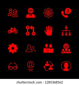 team icons set with group, customer service and gear vector set