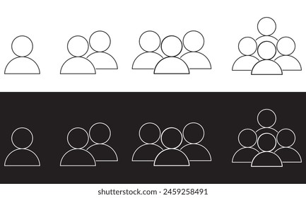 conjunto de iconos del equipo. Líder y trabajadores. Logo de Equipo. Ilustración vectorial Imagen. Aislado sobre fondo blanco y negro.