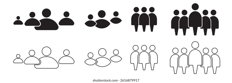 Team icons set. People .Group of people icons.  