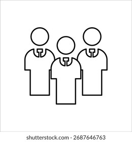 team icons. simple line vector