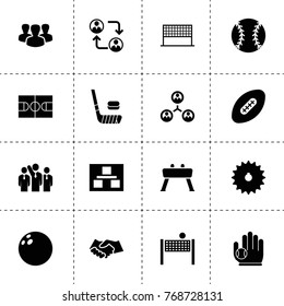 Team icons. vector collection filled team icons. includes symbols such as planning, businessman group, structure, communication, handshake. use for web, mobile and ui design.