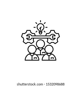 Team idea icon. Simple line, outline vector of team work idea icons for ui and ux, website or mobile application
