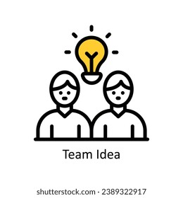 Team-Idee, Vektorgrafik ausgefüllt Umriss Design-Illustration. Symbol auf weißem Hintergrund EPS10-Datei