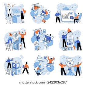 Team idea vector illustration. Collaboration is vital for achieving success through innovative strategies and cohesive teamwork A well crafted business strategy provides direction for innovation