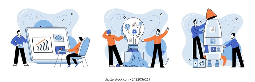 Team idea vector illustration. Team spirit strengthens relationships, fosters mutual support, and enhances teams collective creativity Team building activities promote collaboration, trust