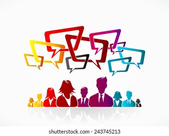 Team illustration concept. Teamwork and speech bubble