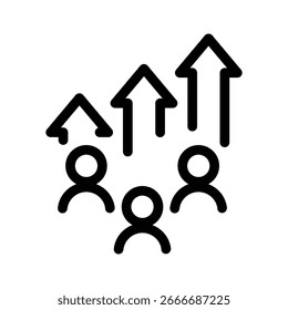 team improvement outline icon vector design good for web or mobile app