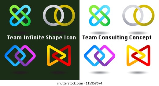Team Infinite shape icon Consulting Team concept