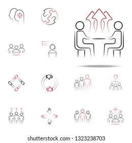 team intelligence colored hand drawn icon. Team icons universal set for web and mobile