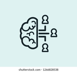 Team intelligence icon line isolated on clean background. Team intelligence icon concept drawing icon line in modern style. Vector illustration for your web mobile logo app UI design.