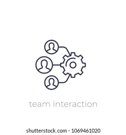 team interaction, HR, management linear icon