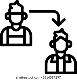Team Interaction Line Vector Icon Design
