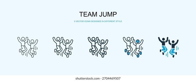 Icono de salto de Equipo Ilustración vectorial de estilo diferente