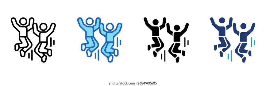 Team Jump Symbol Multi Style Vektorgrafik