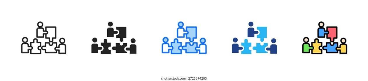 Conjunto de iconos de Equipo Kaizen Colección de estilo múltiple