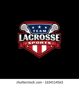 Team Lacrosse Badge Logo Template Vector Stock Vector (Royalty Free ...