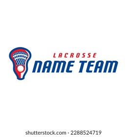 Team lacrosse with a lacrosse net stick icon badge design