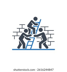 Team Ladder Support Icon On White Background