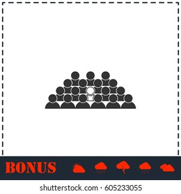 Team lead icon flat. Simple vector symbol and bonus icon
