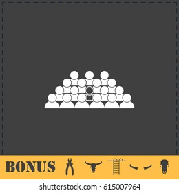 Team lead icon flat. Simple vector symbol and bonus icon