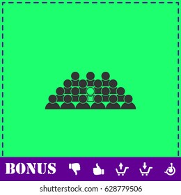 Team lead icon flat. Simple vector symbol and bonus icon