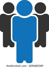 Team Lead Icon Vector, Team Management Icon Blue Version