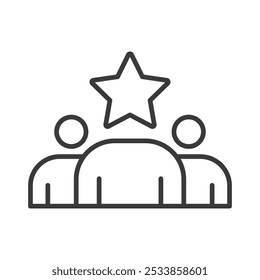 Team lead, in line design. Team, lead, leadership, manager, guidance, direction, decision on white background vector. Team lead, in line design, editable stroke icon