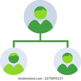 Team leader business people icon with green outline style. leader, icon, team, teamwork, business, group, person, people. Vector Illustration