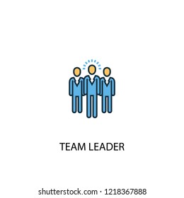 team leader concept 2 colored line icon. Simple yellow and blue element illustration. team leader concept outline symbol design