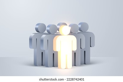 Team with leader concept. 3d rendered people. Vector illustration