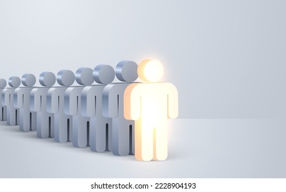 Equipo con concepto de líder. 3.d personas rendidas. Ilustración del vector