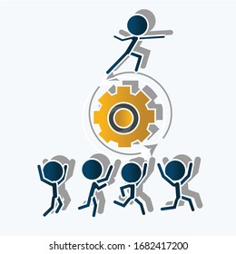 Team leader concept. Creative idea design. Flat vector illustration for template, brochure or presentation.