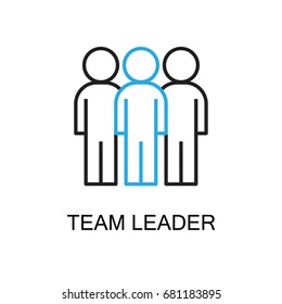 Team Leader Concept. Flat thin line designed vector illustration